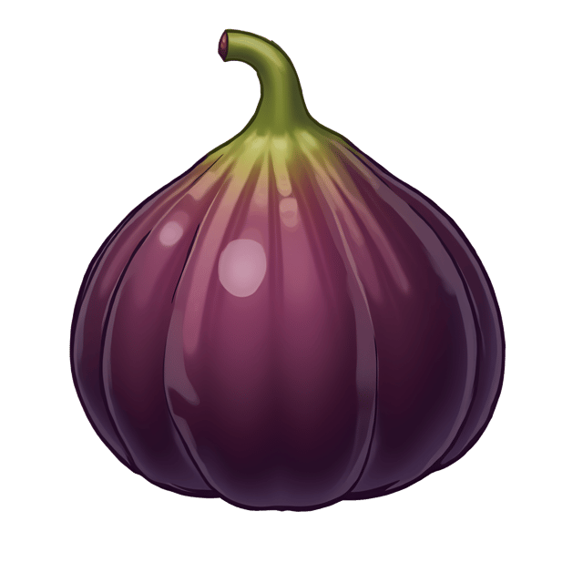 Free transparent PNG: Turkish Fig Illustration with Deep Purple Skin and Plump Shape
