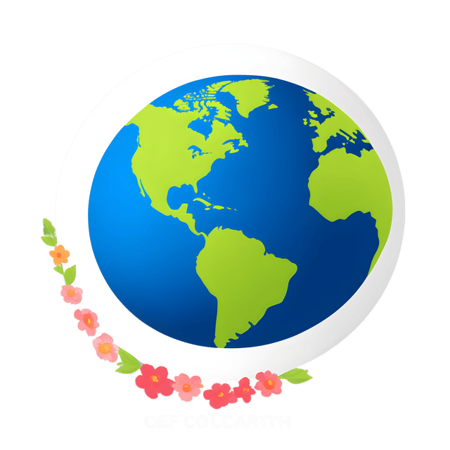 Free transparent PNG: Floral Earth Planet Transparent PNG for Nature and Space Art