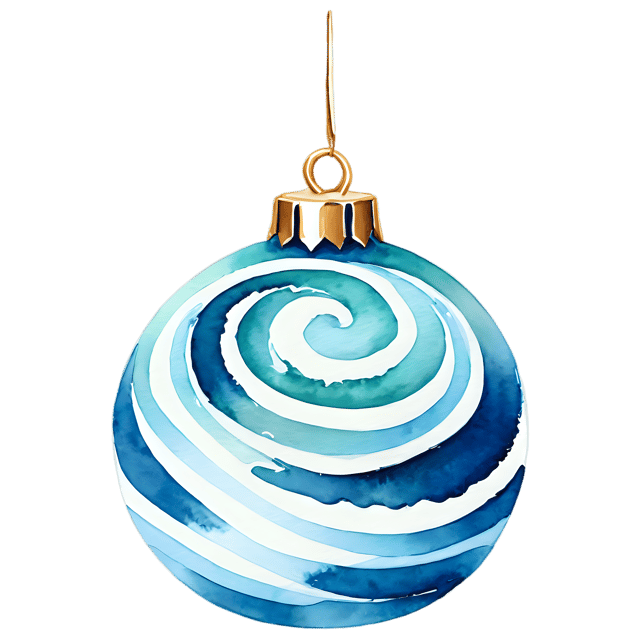 Free transparent PNG: Watercolor Ocean Swirl Ornament PNG – Transparent Background Illustration