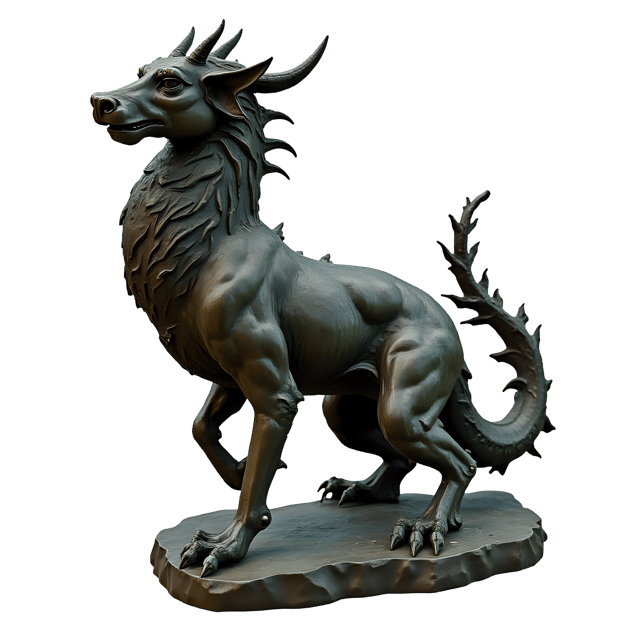 Free transparent PNG: Elegant Bronze Sculpture of a Mythical Creature for Art and Decor