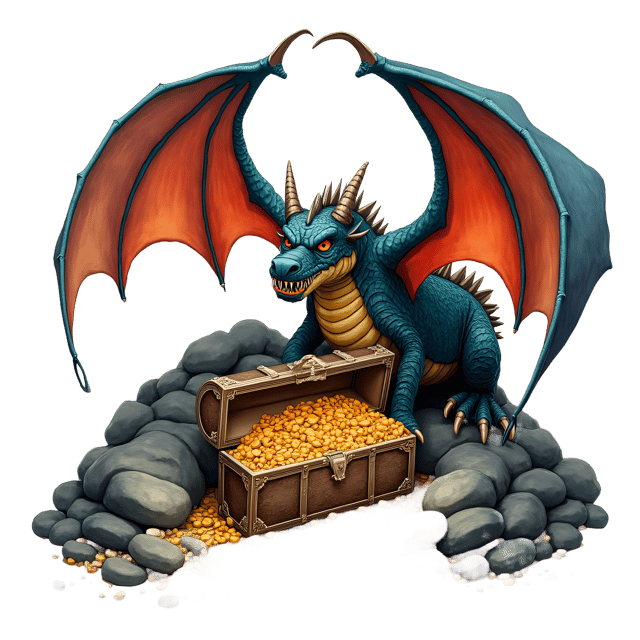 Free transparent PNG: Dragon Lair Treasure PNG Transparent Background for Fantasy Art and Design