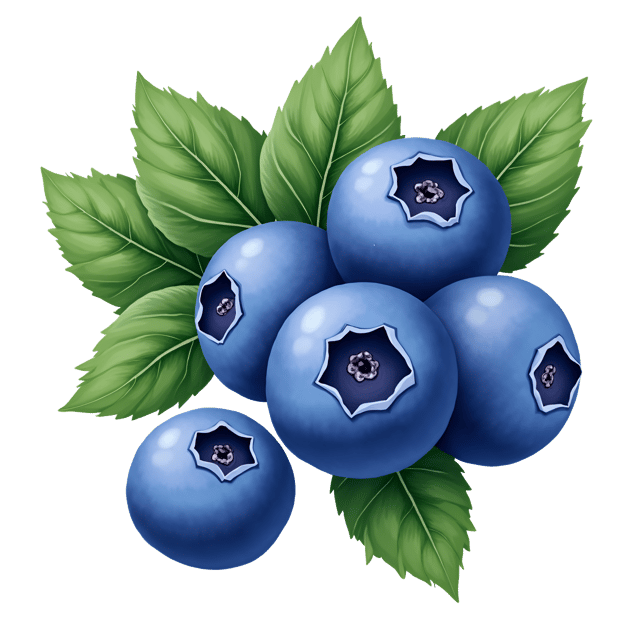 Free transparent PNG: Vibrant Indigo Blueberry Bunch Illustration with Transparent Background