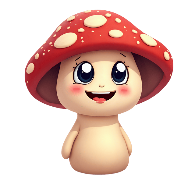 Free transparent PNG: Grinning Mushroom with Googly Eyes PNG Illustration for Fun and Creative Projects