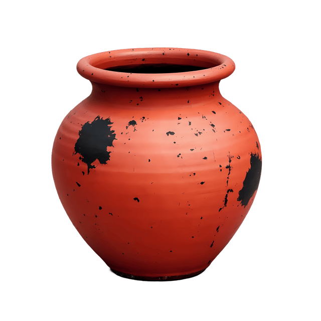 Free transparent PNG: Red Clay Pot with Black Markings PNG