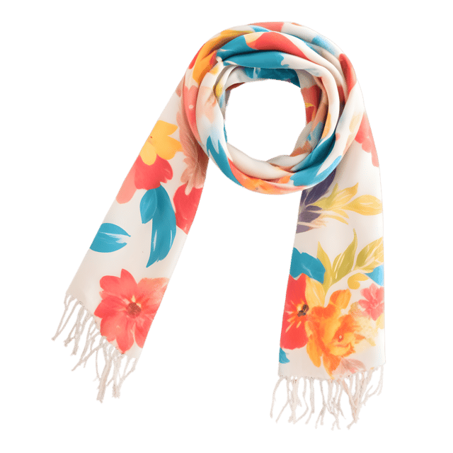 Free transparent PNG: Floral Scarf Transparent Background PNG Design for Fashion and Art Projects