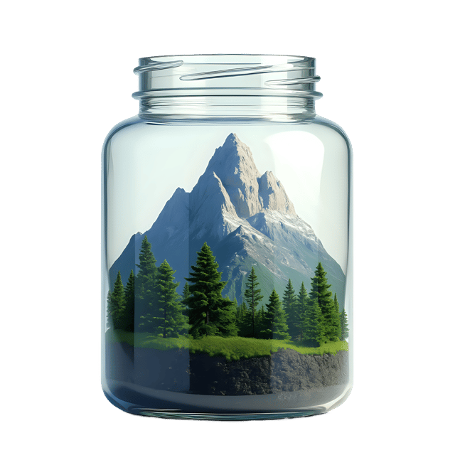 Free transparent PNG: Miniature Mountain Range Jar Transparent PNG Background
