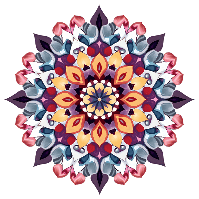Free transparent PNG: Symmetrical Mandala Clipart with Repeating Circular Designs on Transparent Background