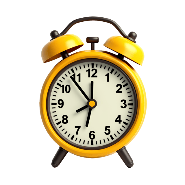 Free transparent PNG: Retro Desk Clock with Yellow Accents and Hinged Lid
