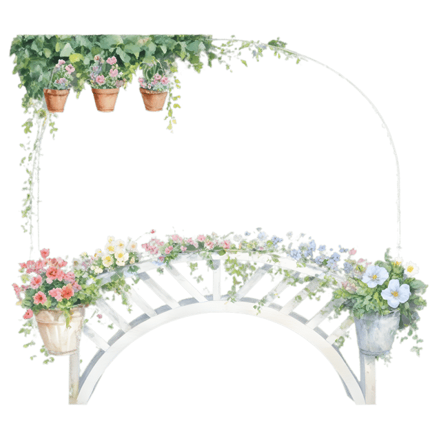 Free transparent PNG: Floral Bridge with Hanging Baskets Transparent PNG