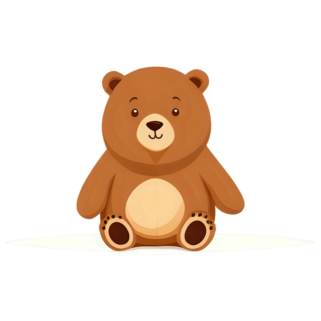 Free transparent PNG: Cute Cartoon Bear Illustration for Nursery Decor and Kids' Crafts