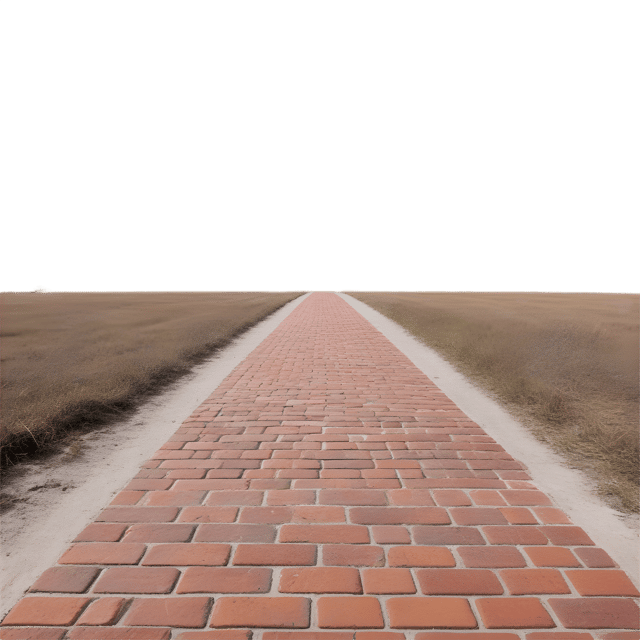 Free transparent PNG: Textured Brick Road Leading to the Horizon - Transparent Background PNG