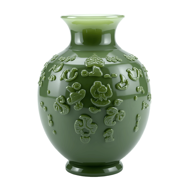 Free transparent PNG: Intricately Carved Jade Vase PNG from Ancient Times for Art and Decor