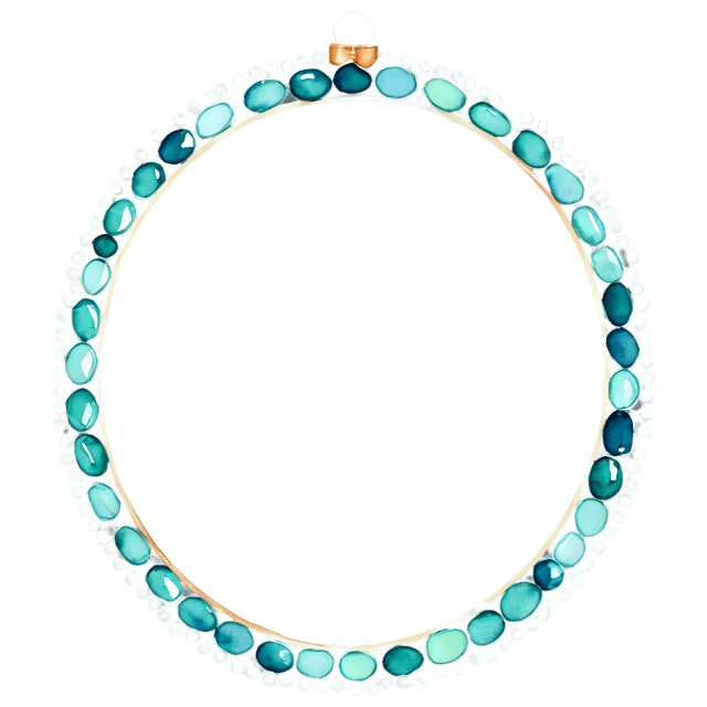 Free transparent PNG: Transparent Watercolor Beaded Frame Ornament PNG – Gentle Illustration for Crafts & Decor