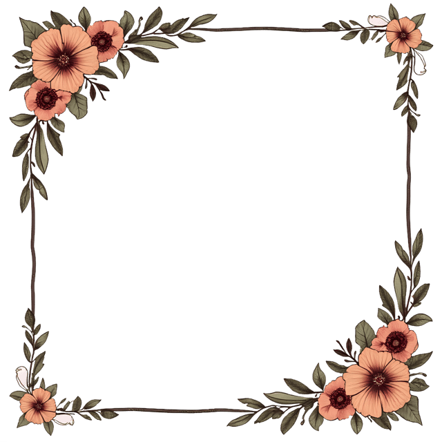 Free transparent PNG: Hand-drawn Floral Frame PNG Clipart  Perfect for Decorative Design  Crafts