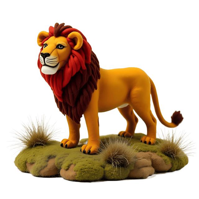 Free transparent PNG: Regal Needle Felted Lion PNG on Transparent Background for Art and Crafts