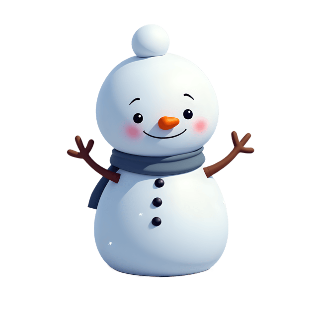 Free transparent PNG: Snowman Cartoon Style Illustration for Winter Themes and Holiday Decor