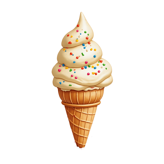 Free transparent PNG: Vanilla Ice Cream  Dessert Clipart with Rainbow Sprinkles, free png download