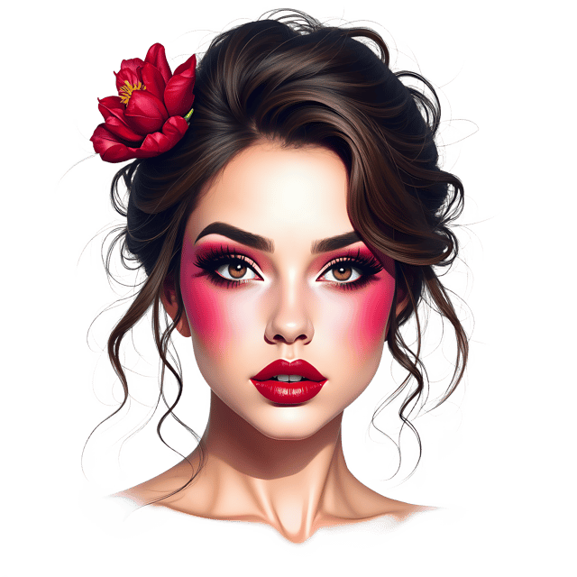 Free transparent PNG: Colorful Makeup Portrait PNG  Ideal for Beauty Projects, Art  Decor