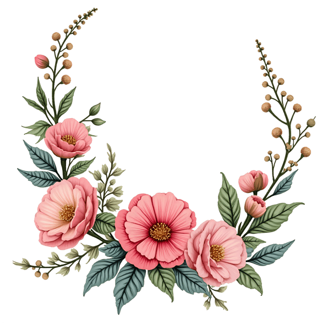 Free transparent PNG: Whimsical Hand-Drawn Flower Arrangements PNG with Transparent Background