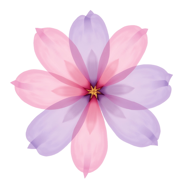 Free transparent PNG: Soft Pastel Petal Illustration with Pink and Lavender Shades