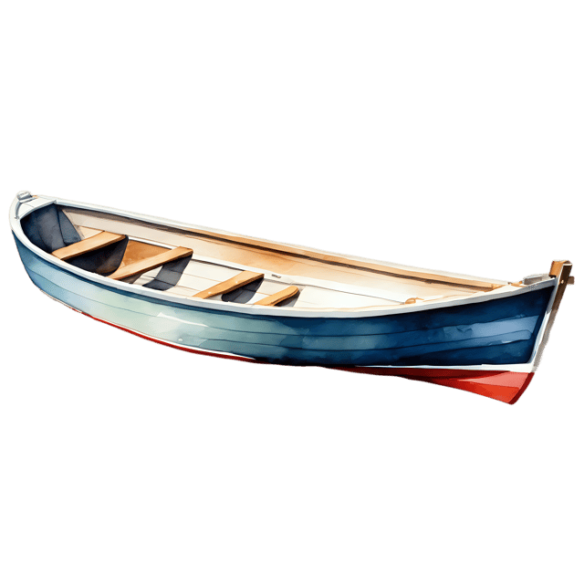 Free transparent PNG: Weathered Boat Watercolor PNG – Transparent Background Illustration