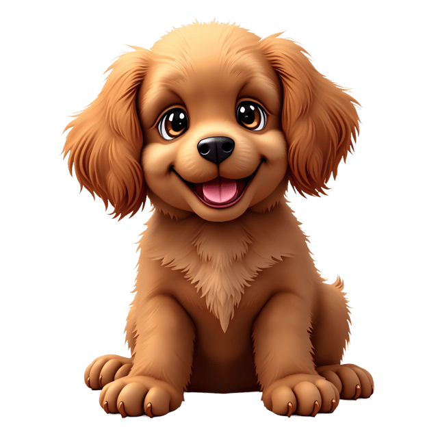 Free transparent PNG: Brown Cocker Spaniel PNG with Fluffy Ears and Playful Expression on Transparent Background