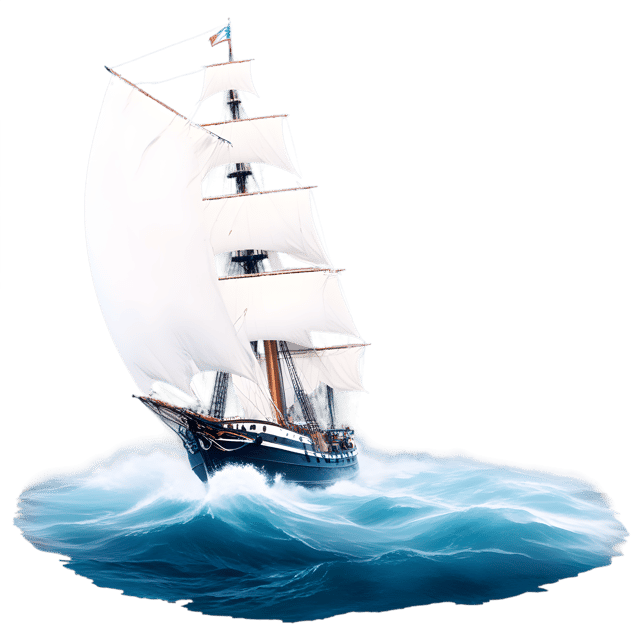 Free transparent PNG: Vessel Sailing Through Misty Waters PNG Transparent Background