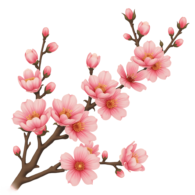 Free transparent PNG: Chinoiserie Cherry Blossom Floral PNG Clipart  Perfect for Spring Themes and Oriental Design