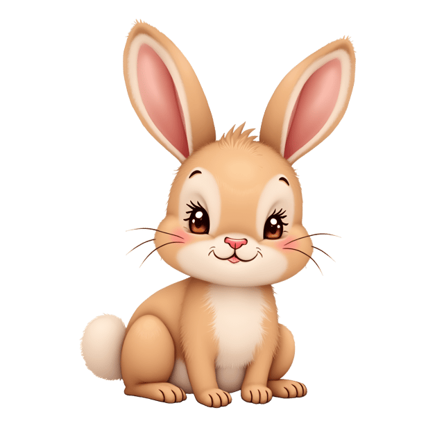 Free transparent PNG: Cute Baby Hare Clipart Illustration with Soft Fur and Long Ears