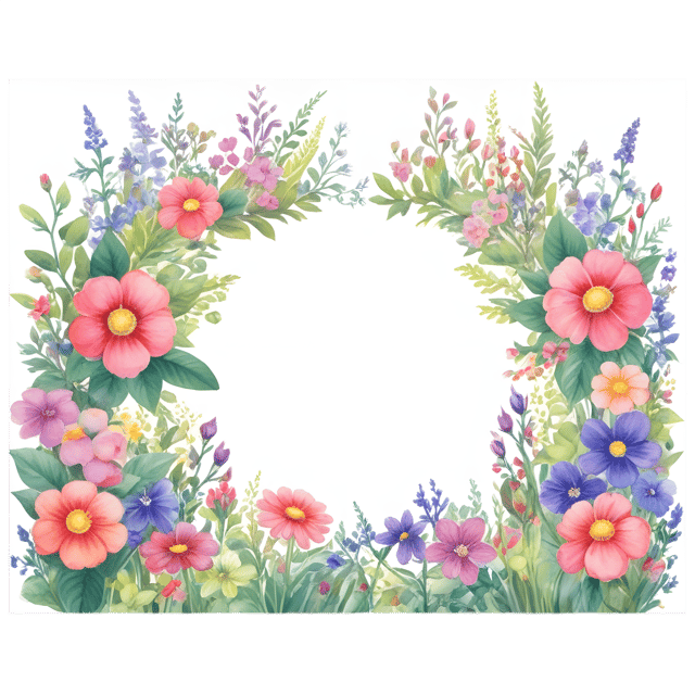 Free transparent PNG: Vibrant Garden with Blooming Flowers Transparent PNG Background for Floral Design