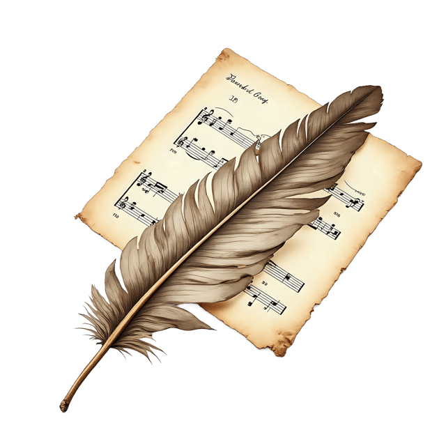 Free transparent PNG: Vintage Writing Feather Beside Music Sheet  Classic Art Clipart, free downloadable png