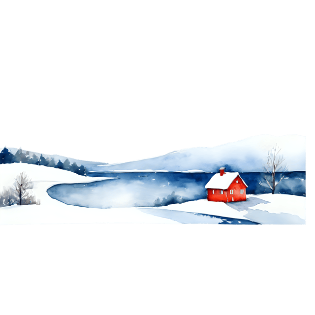 Free transparent PNG: Transparent Winter Watercolor Illustration – Gentle PNG Snowscape
