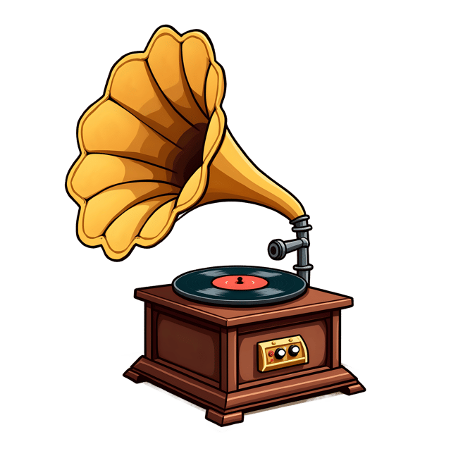 Free transparent PNG: Vintage Cartoon Gramophone PNG Clipart  Perfect for Retro Design Projects  Nostalgic Themes