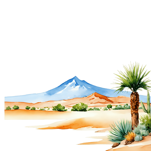 Free transparent PNG: Desert Landscape Watercolor Illustration – Transparent Background