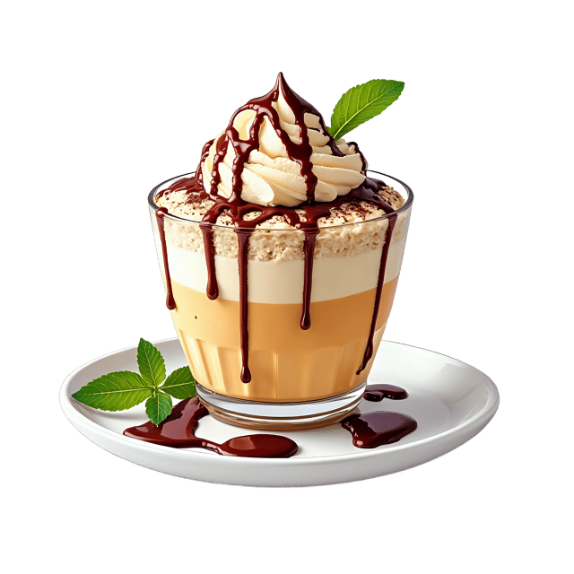 Free transparent PNG: Affogato Dessert  Chocolate Drizzle Clipart, free png download