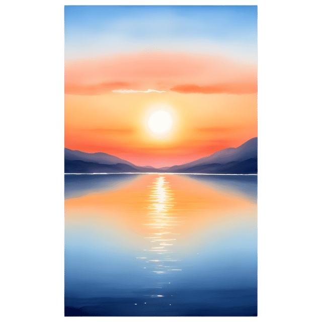 Free transparent PNG: Serene Sunset Over Tranquil Waters PNG Image with Transparent Background