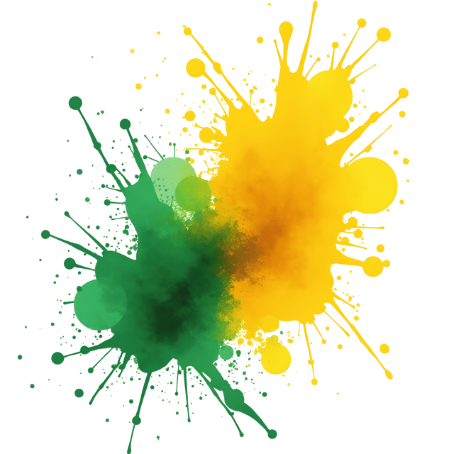 Free transparent PNG: Abstract Yellow and Green Pigment Design with Transparent Background