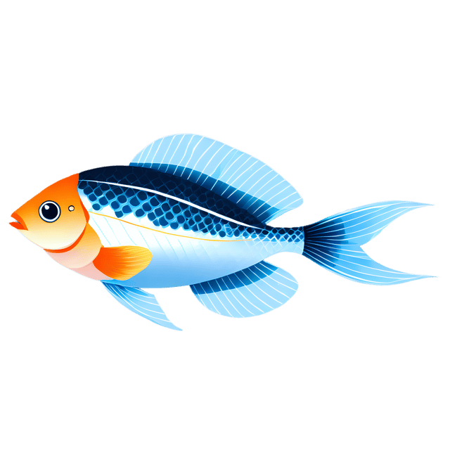 Free transparent PNG: Cute Cartoon Tropical Fish Illustration with Transparent PNG Background