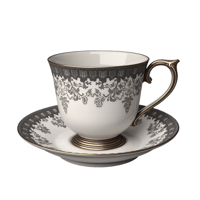 Free transparent PNG: Edwardian Lace Tea Cup  Elegant Vintage Clipart, free transparent png download