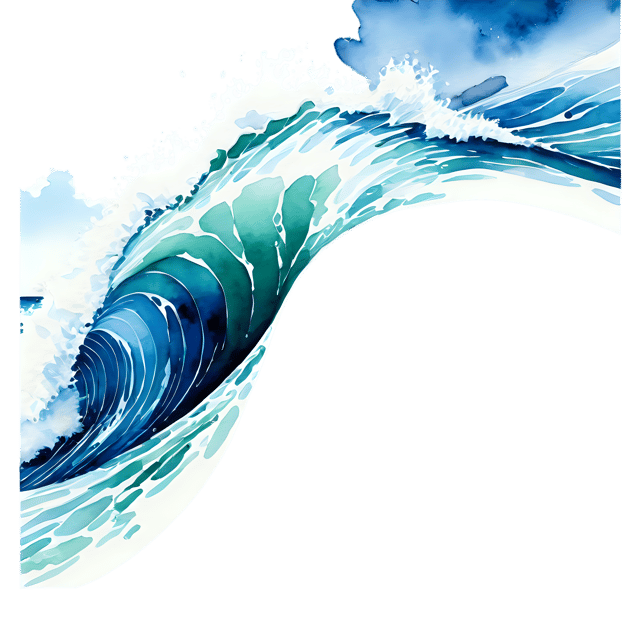 Free transparent PNG: Gentle Watercolor Ocean Wave Transparent PNG Illustration