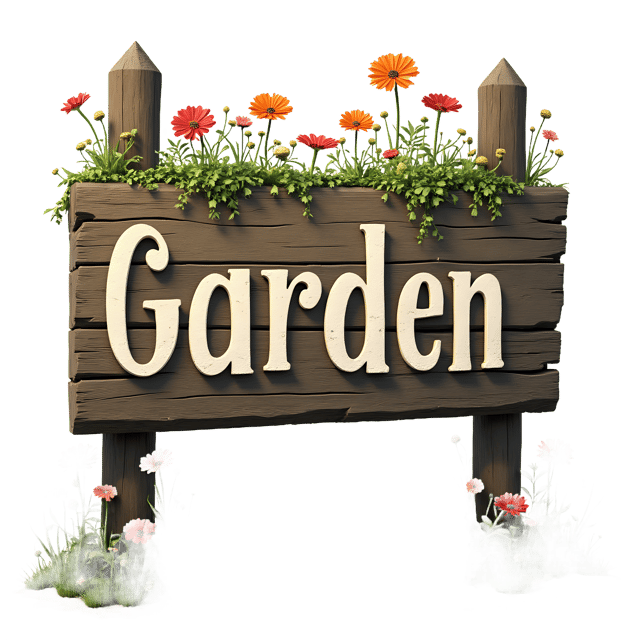 Free transparent PNG: Garden Sign with Painted Letters  Decorative Clipart, free downloadable png