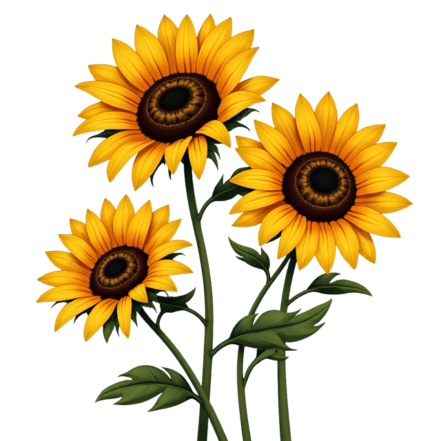 Free transparent PNG: Hand-Drawn Sunflowers with Dotted Petals PNG