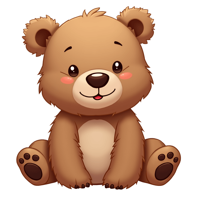 Free transparent PNG: Cuddly Brown Bear Clipart with Fluffy Fur and Gentle Smile