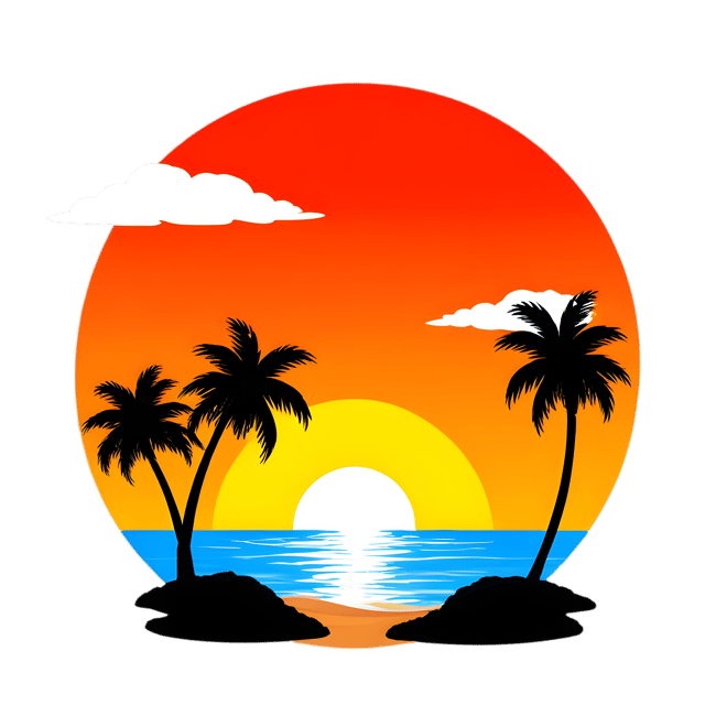 Free transparent PNG: Tropical Sunset PNG with Transparent Background for Art and Decor