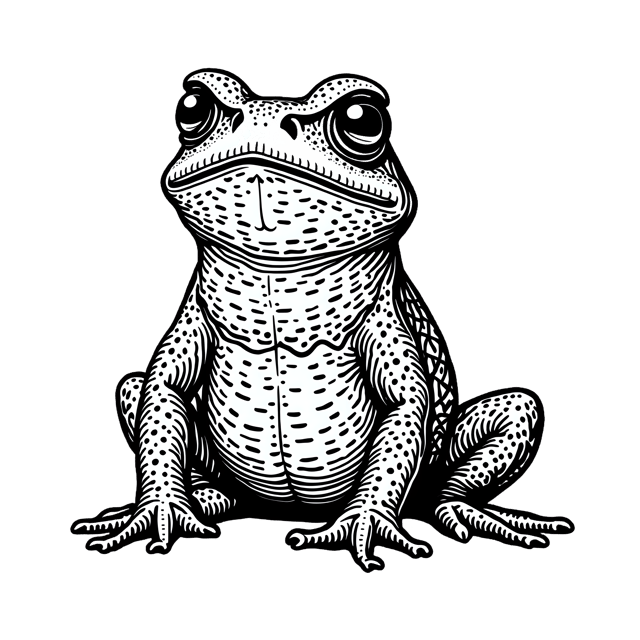 Free transparent PNG: Toad Line Art for Nature and Cartoon Creations