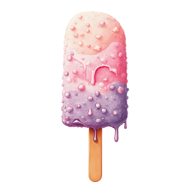 Free transparent PNG: Frosted Ice Cream Bar with Pastel Drizzle  Sweet Treat Clipart, free download png