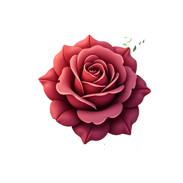 Free transparent PNG: Burgundy Rose with Green Leaves and Soft Light Illustration