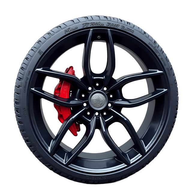 Free transparent PNG: Fancy Sports Rim with Red Brake  Free Downloadable PNG
