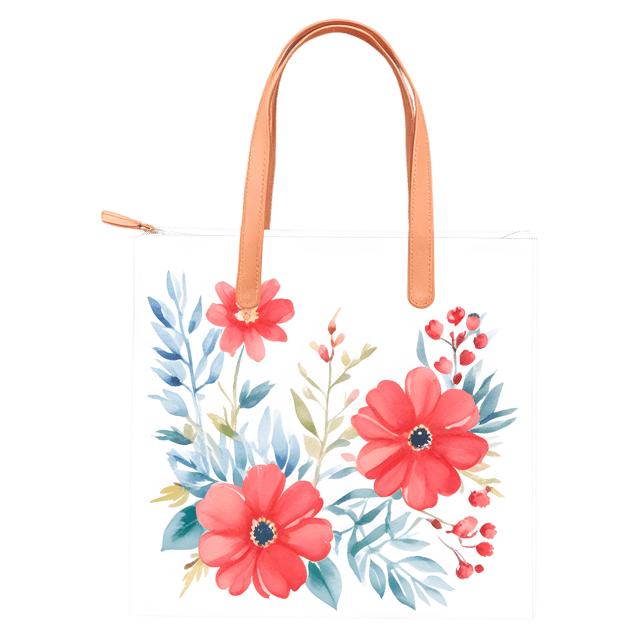 Free transparent PNG: Floral Bag PNG with Transparent Background for Artistic and Decorative Uses