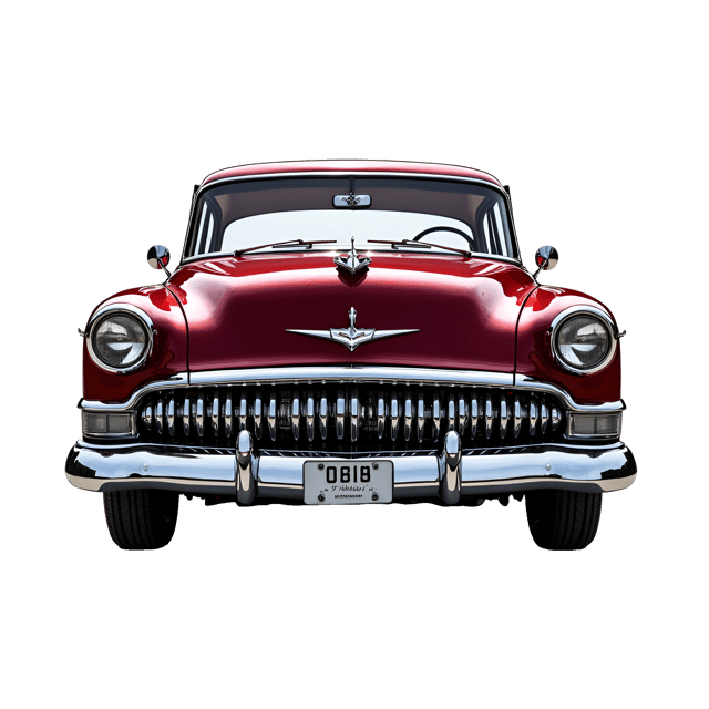 Free transparent PNG: Vintage Car with Chrome Grill and Polished Headlights on White Background